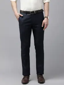 Arrow Men Textured Tailored Fit Formal Trousers