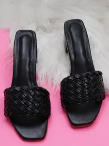 Misto Woven Design Block Heels