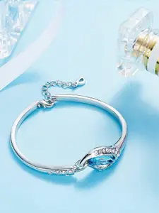 Yellow Chimes Yellow Chimes Women Crystals Silver-Plated Link Bracelet