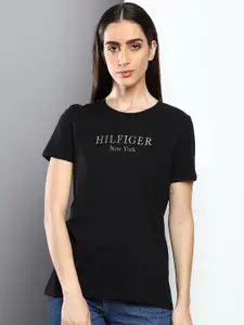Tommy Hilfiger Women Typography Printed Cotton T-shirt