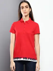 Tommy Hilfiger Women Polo Collar Cotton T-shirt