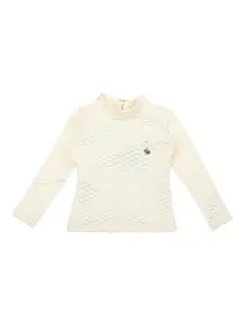Actuel Cream-Coloured Quilted Effect Top