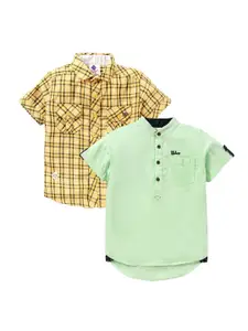 TONYBOY Boys Pack Of 2 Classic Checked Cotton Casual Shirt