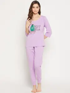 Clovia Clovia Typography Printed Night suit
