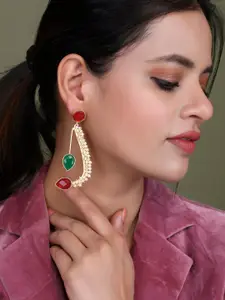 Silvermerc Designs Gold-Plated Quartz Contemporary Drop Earrings