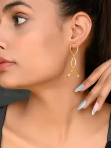 Silvermerc Designs Gold Plated Contemporary Drop Earrings
