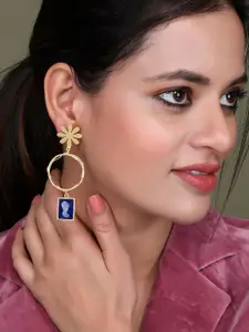 Silvermerc Designs Gold Plated Contemporary Drop Earrings