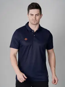 NIVIA Men Polo Collar Applique Slim Fit T-shirt