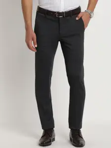 Turtle Men Textured Tailored Skinny Fit Trousers