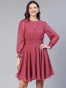 Oxolloxo Striped Fit And Flare Dress