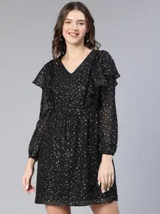 Oxolloxo Embellished And Ruffles Fit And Flare Dress