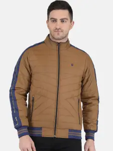 Monte Carlo Men Solid Stand Collar Quilted Jacket