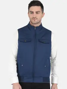 Monte Carlo Men Solid Stand Collar Bomber Jacket