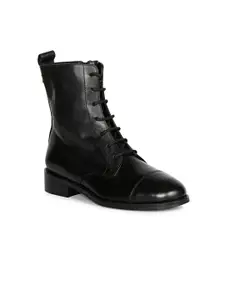 Saint G Women Black Leather Winter Boots
