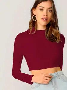 Dream Beauty Fashion Women High Neck Fitted Crop Top
