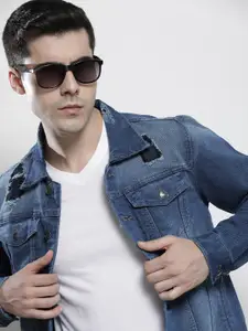 The Indian Garage Co Men Washed Denim Jacket