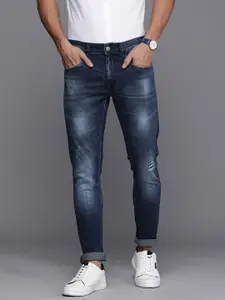 WROGN Men Slim Fit Mildly Distressed Heavy Fade Mid-Rise Stretchable Jeans