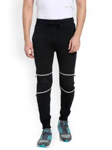 Campus Sutra Black Straight Fit Joggers