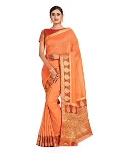 KUPINDA Solid Zari Kanjeevaram Saree