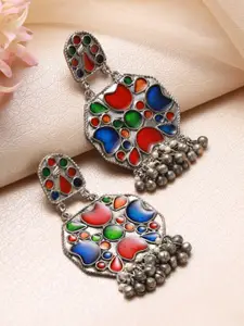 Jazz and Sizzle Silver-Plated Contemporary Jhumkas Earrings