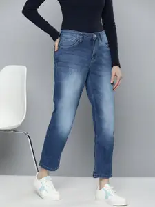 HERE&NOW Women Boyfriend Fit Heavy Fade Stretchable Jeans