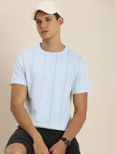 INVICTUS Pure Cotton Round Neck Striped Casual T-shirt