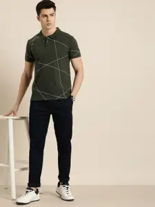 INVICTUS Geometric Printed Polo Collar T-shirt