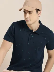 INVICTUS Short Sleeves Geometric Printed Polo Collar T-shirt