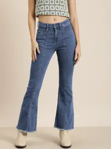Moda Rapido Women Flared High-Rise Light Fade Jeans