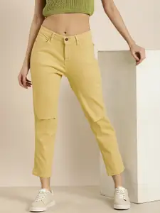 Moda Rapido Women High-Rise Slash Knee Stretchable Jeans