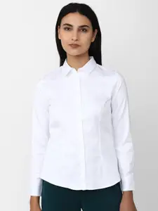 Van Heusen Woman Women Pure Cotton Solid Casual Shirt
