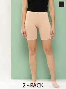 Leading Lady Women Pack Of 2 Cotton High-Rise Lounge Shorts