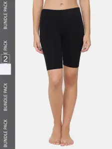 Leading Lady Women Cotton Pack Of 2 High-Rise Lounge Shorts