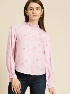 her by invictus Valentine Special Floral Printed Casual Shirt