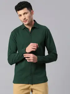 Hubberholme Men Classic Pure Knitted Cotton Casual Shirt