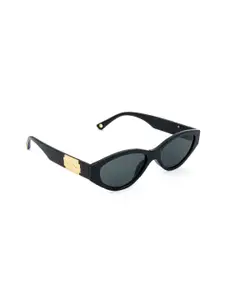 Bellofox Men Black Lens & Black Cateye Sunglasses