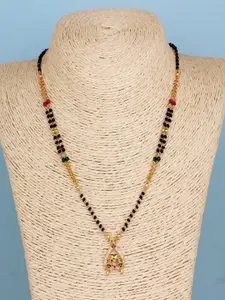 Mahi Gold-Toned & Black Gold-Plated Necklace