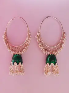 Mahi Gold Plated Contemporary Jhumkas Earrings