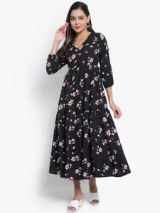 Indietoga Black Floral Maxi Dress