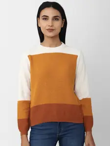 Van Heusen Woman Colourblocked Pullover Pure Cotton Sweater