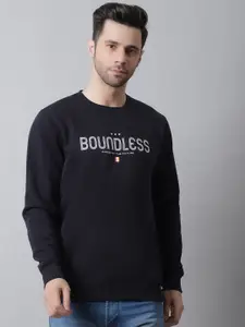 Rodamo Men Typhography  Printed Pullover Fleece Sweatshirt