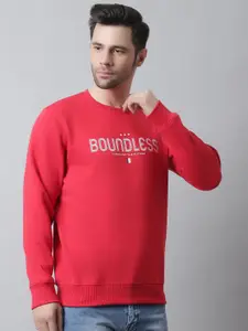 Rodamo Men Typhography  Printed Pullover Fleece Sweatshirt