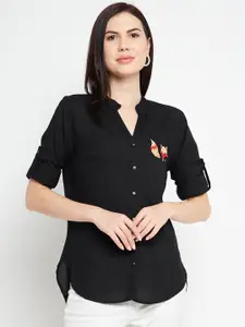 Ruhaans Women Embroidered Classic Casual Shirt