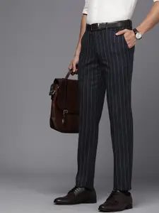 Louis Philippe Men Striped Slim Fit Formal Trousers