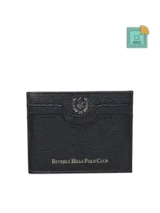 Beverly Hills Polo Club Men Textured Logo Print Card Holder Wallet