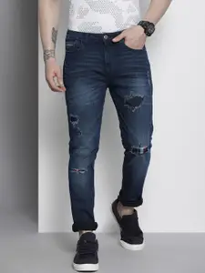 The Indian Garage Co Men Slim Fit Slash Knee Stretchable Jeans