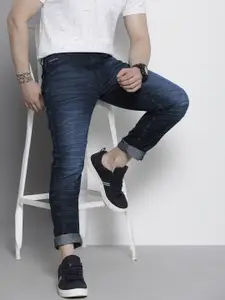 The Indian Garage Co Men Navy Blue Slim Fit Stretchable Jeans