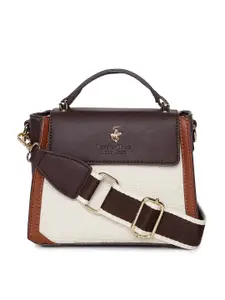 Beverly Hills Polo Club Colourblocked Logo Print Hanwith Lobster Claw Clasp Satchel