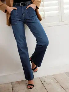 NEXT Women Wide Leg High-Rise Stretchable Jeans