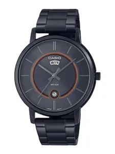CASIO Men Black Dial & Black Stainless Steel Bracelet Style Straps Analogue Watch A2042